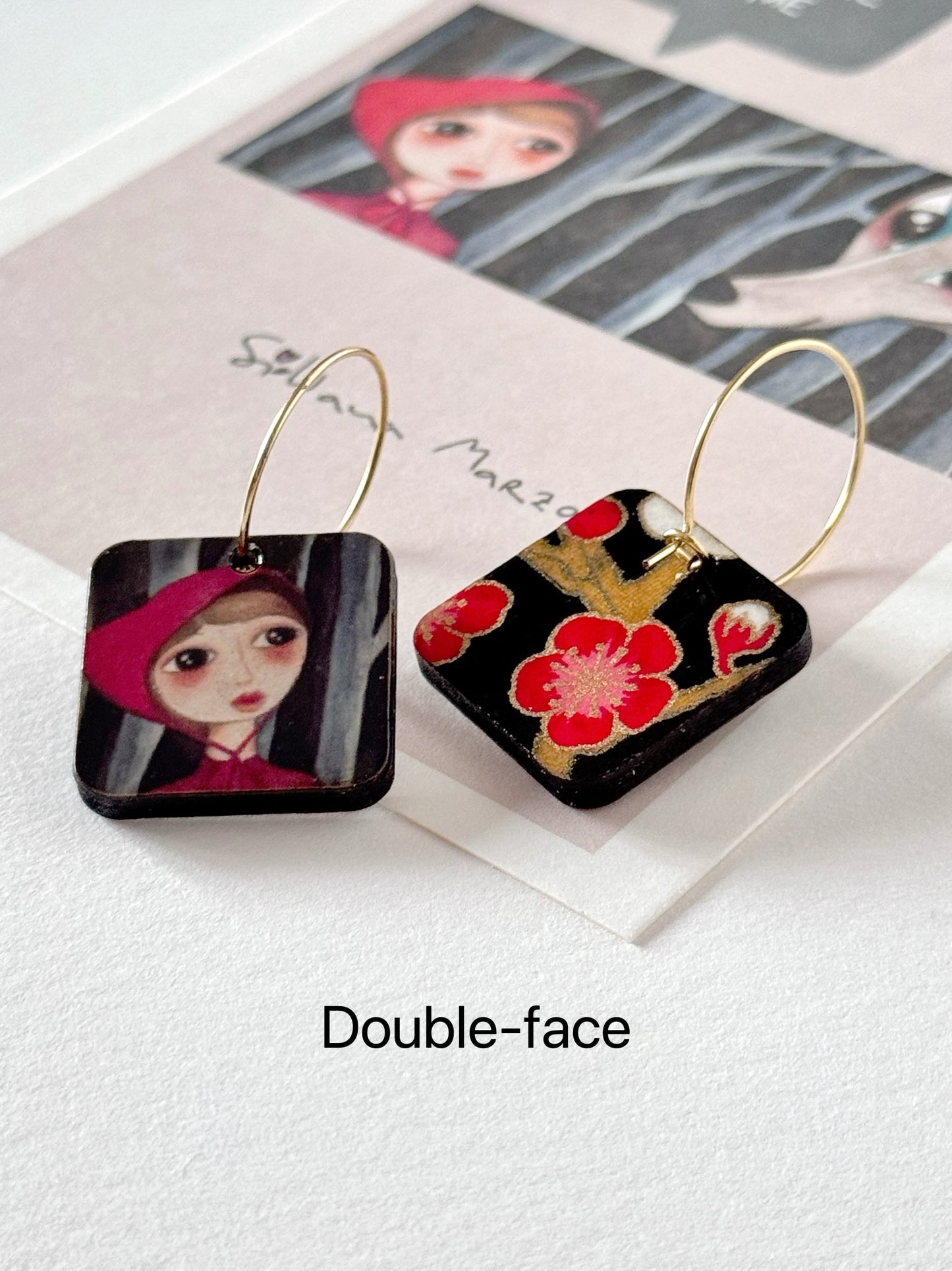 Orecchini double-face Per sempre insieme