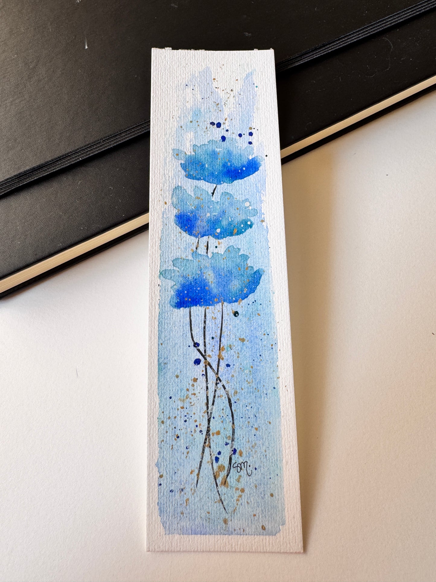 Segnalibro fiori blu