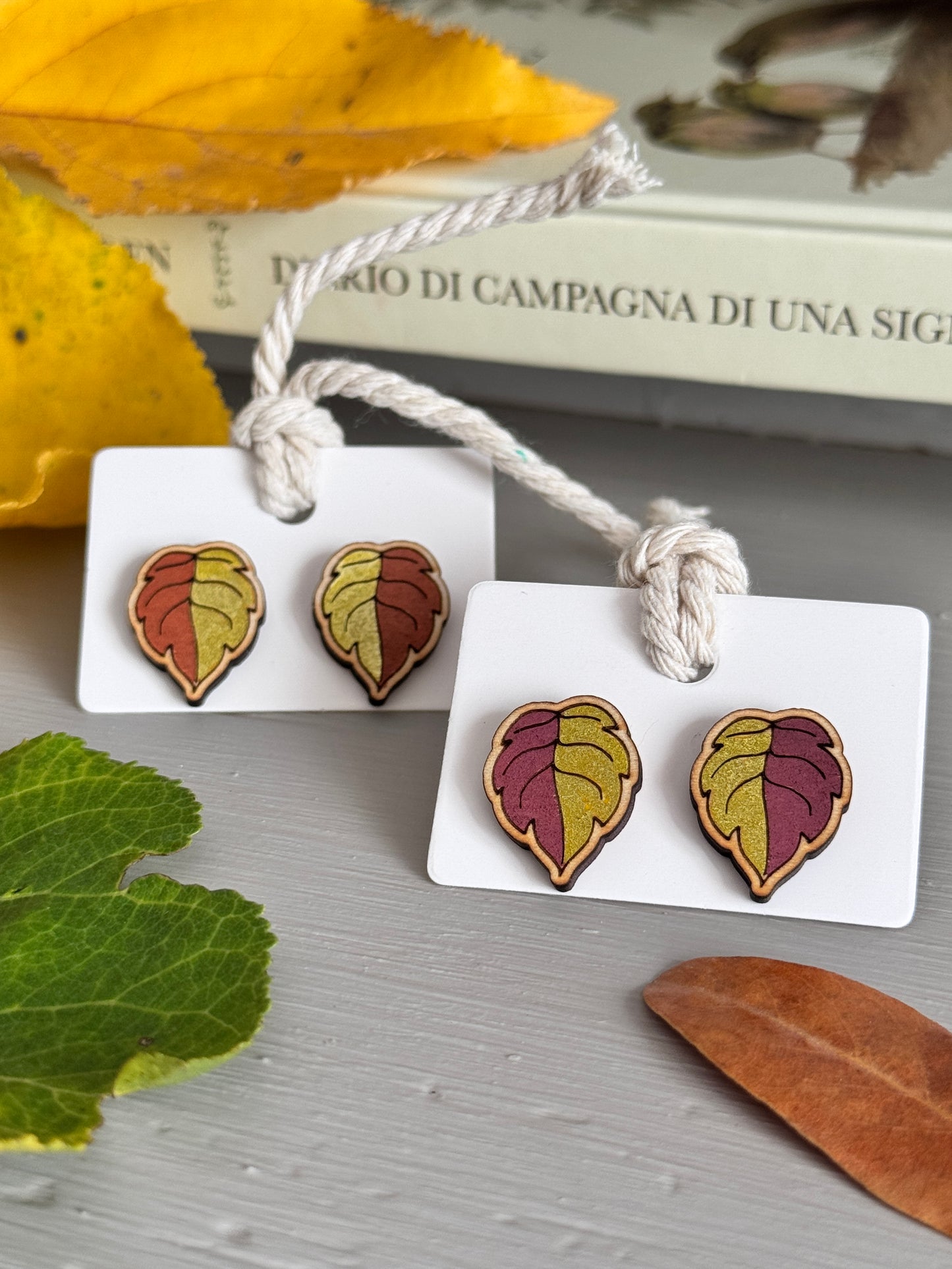 Orecchini a lobo Foglioline d’autunno