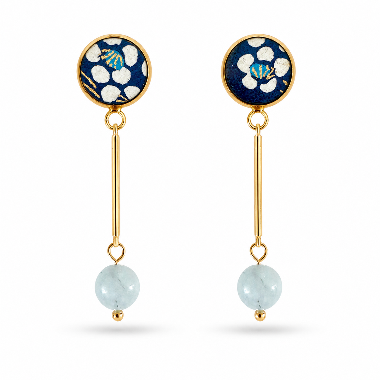Orecchini pendenti minimal con pietre dure