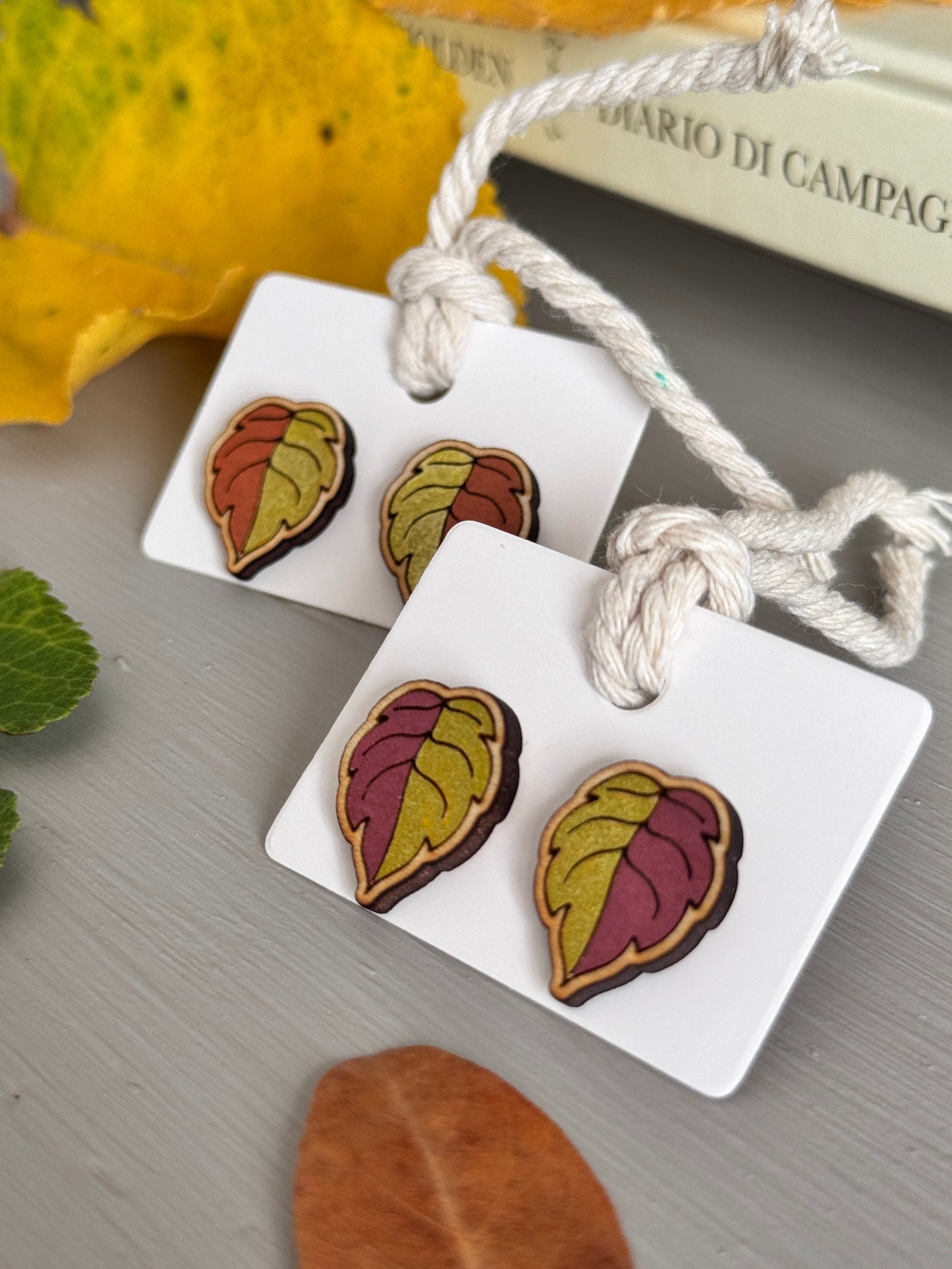 Orecchini a lobo Foglioline d’autunno