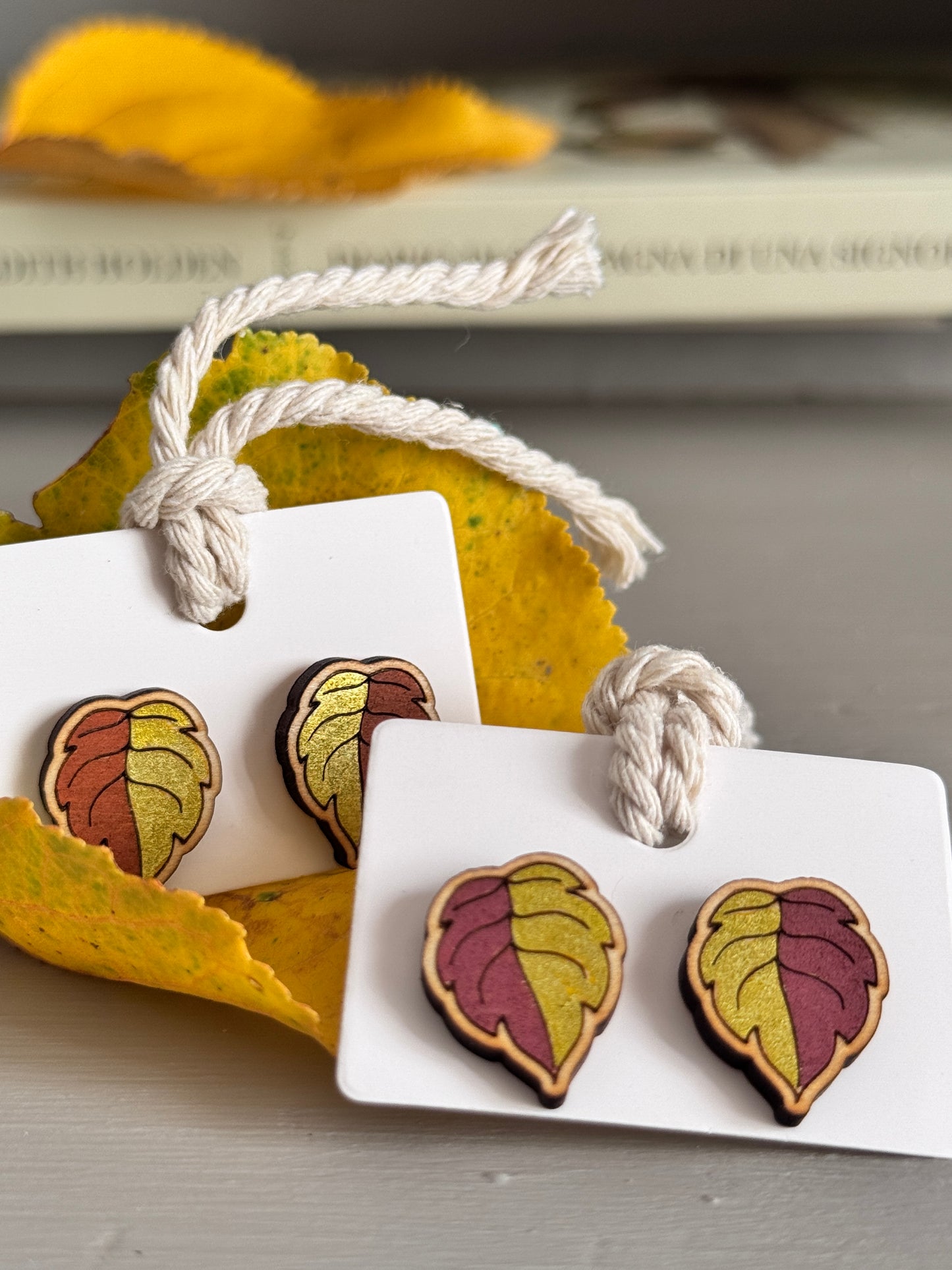 Orecchini a lobo Foglioline d’autunno