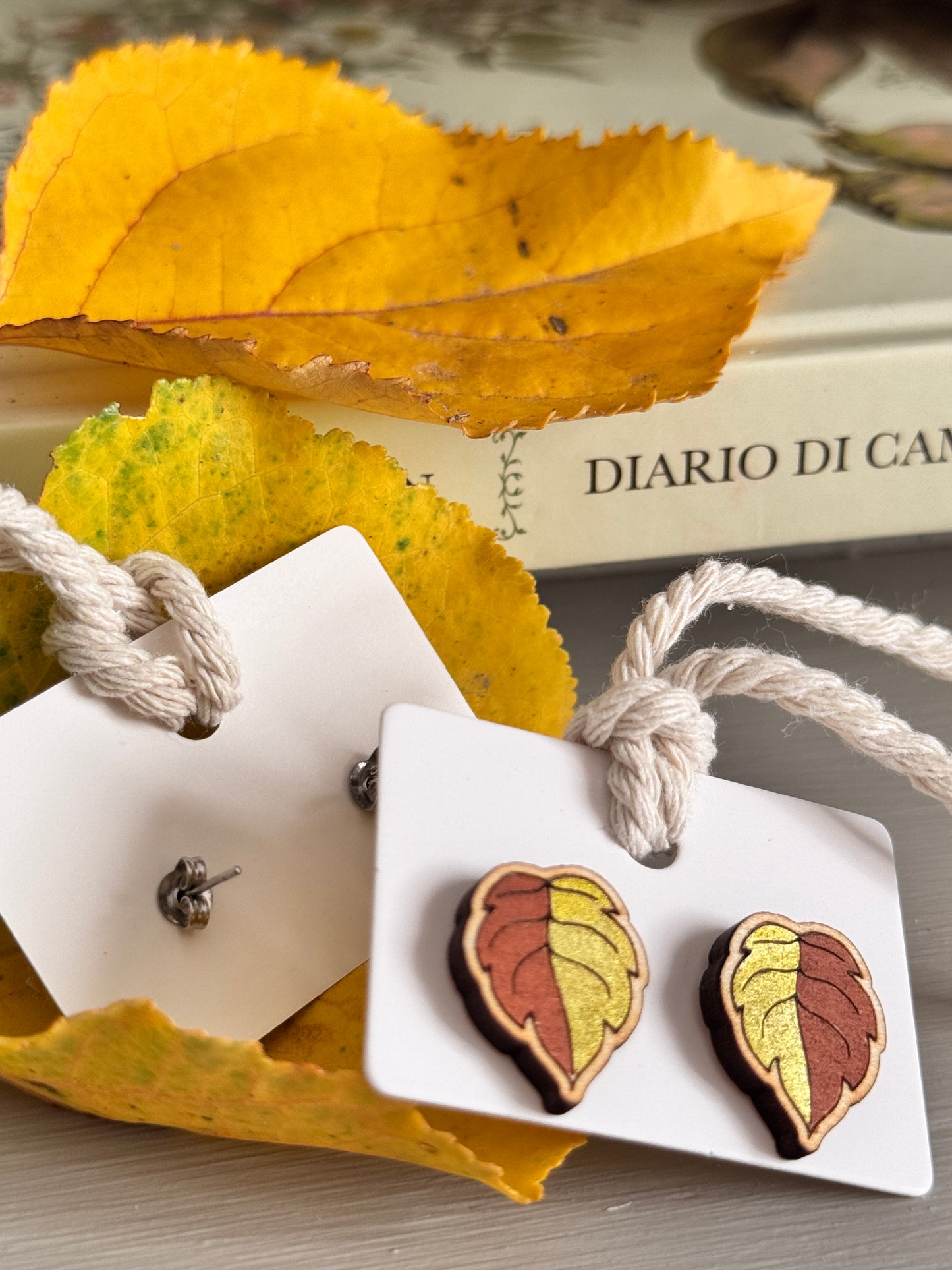 Orecchini a lobo Foglioline d’autunno