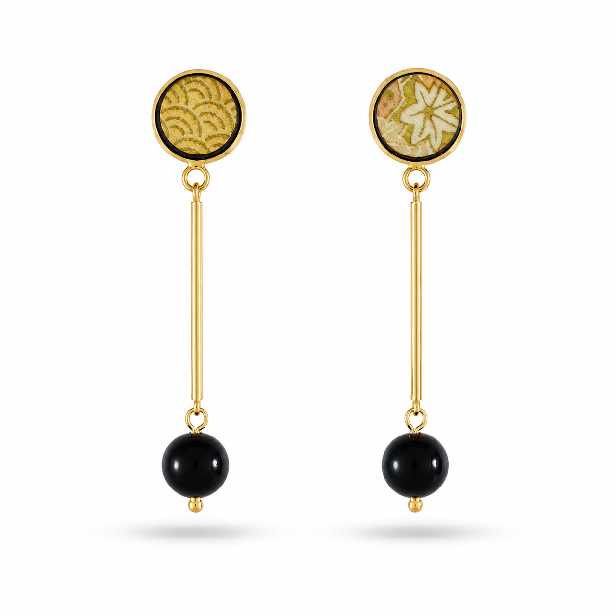 Orecchini pendenti minimal con pietre dure