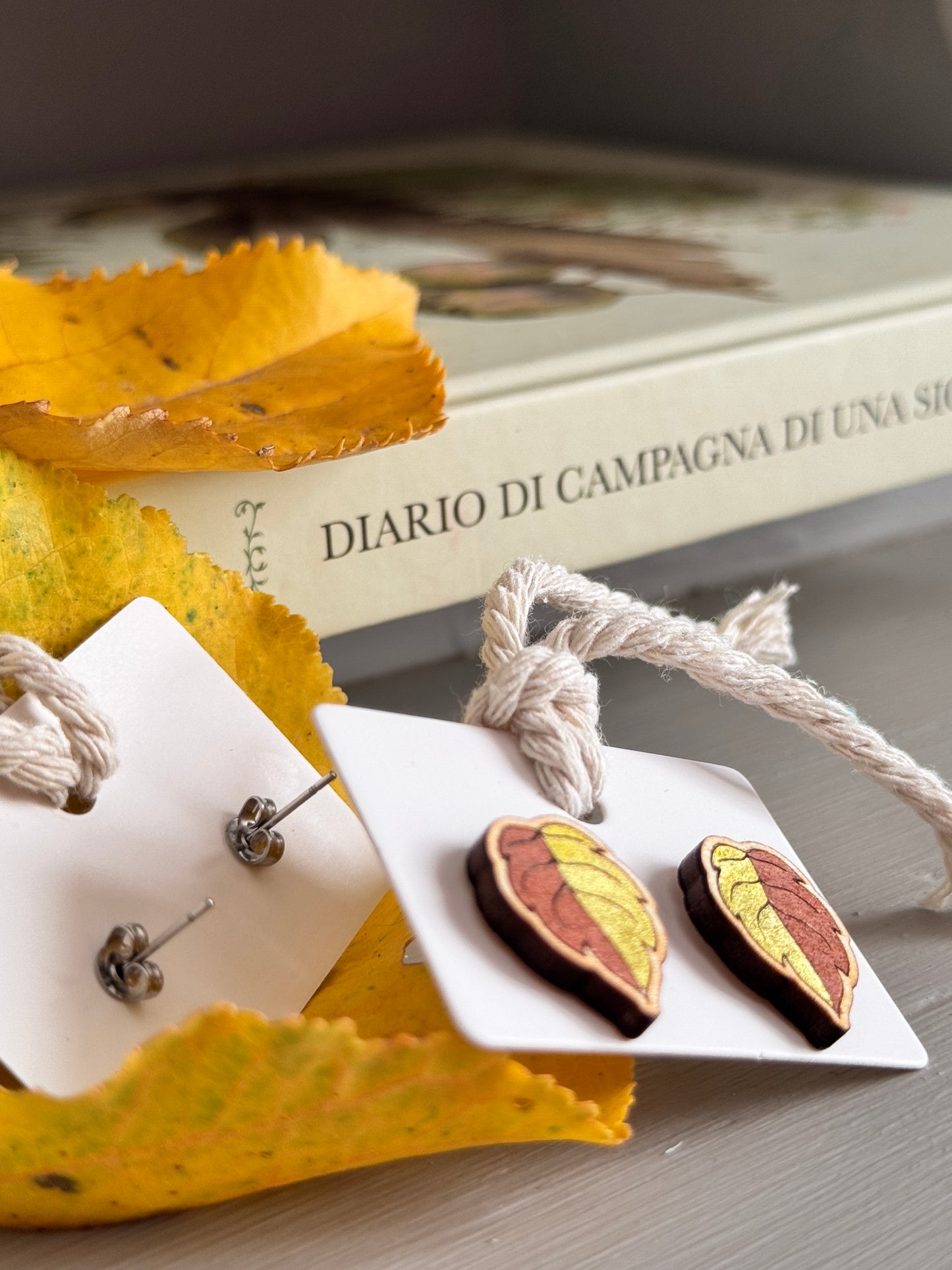 Orecchini a lobo Foglioline d’autunno